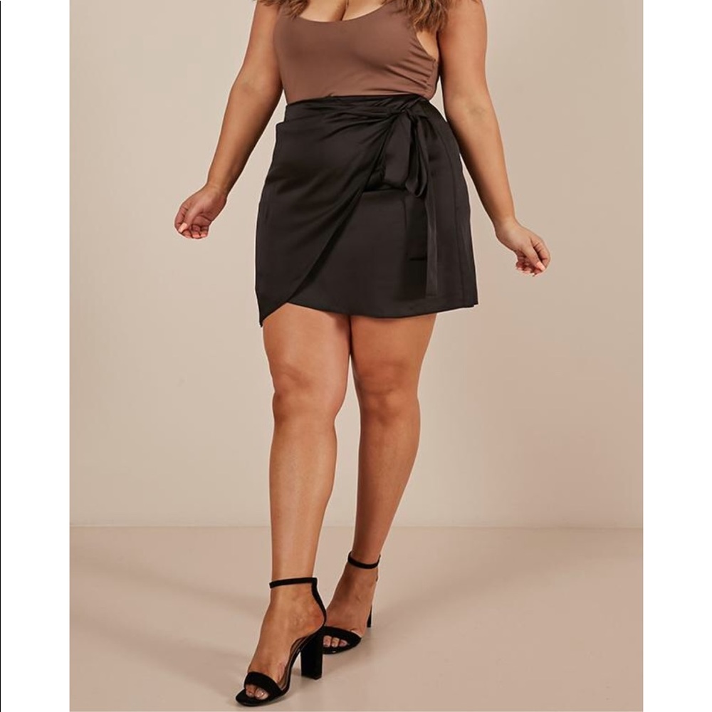 Black Satin Skirt